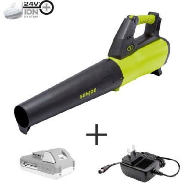 Snow Joe Sun Joe 24V 350CFM Cordless Turbine Jet Blower Kit W/ 2.0Ah & Charger 24V-JB-LTE